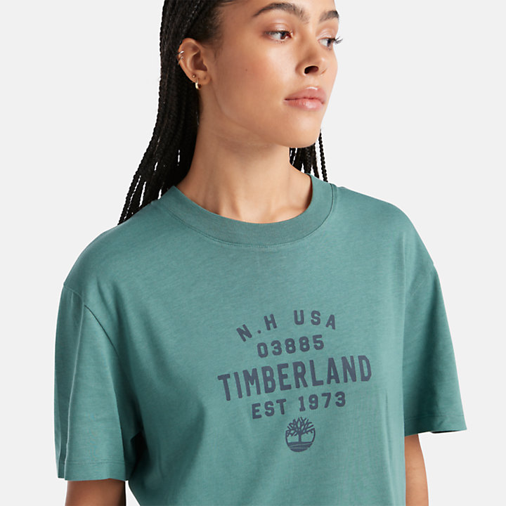 T-shirt con Grafica in verde acqua-