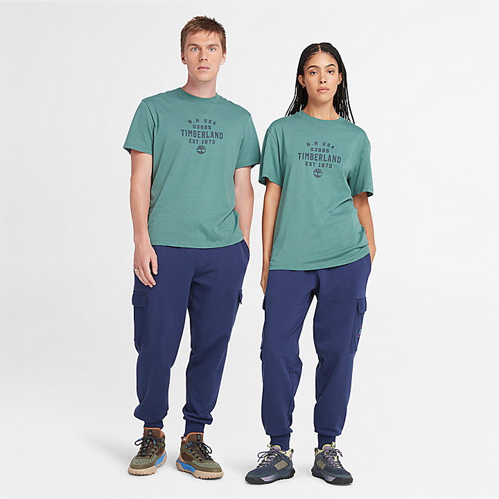 Grafisch T-shirt in groenblauw