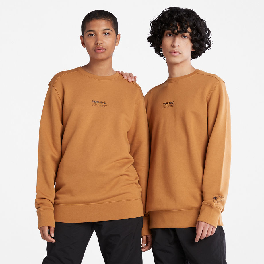 Timberland Luxe Comfort Essentials Raglan Refibra Sweatshirt In Yellow Light Brown Men, Size M