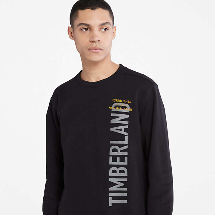Side-Logo Sweatshirt for Men in Black-