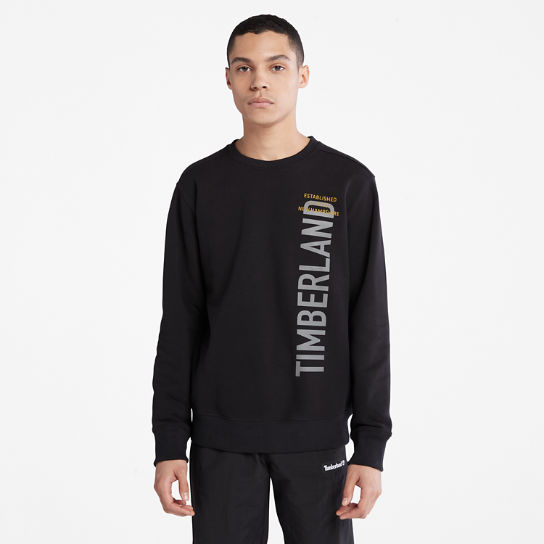 Sweat-shirt à logo latéral pour homme en noir | Timberland