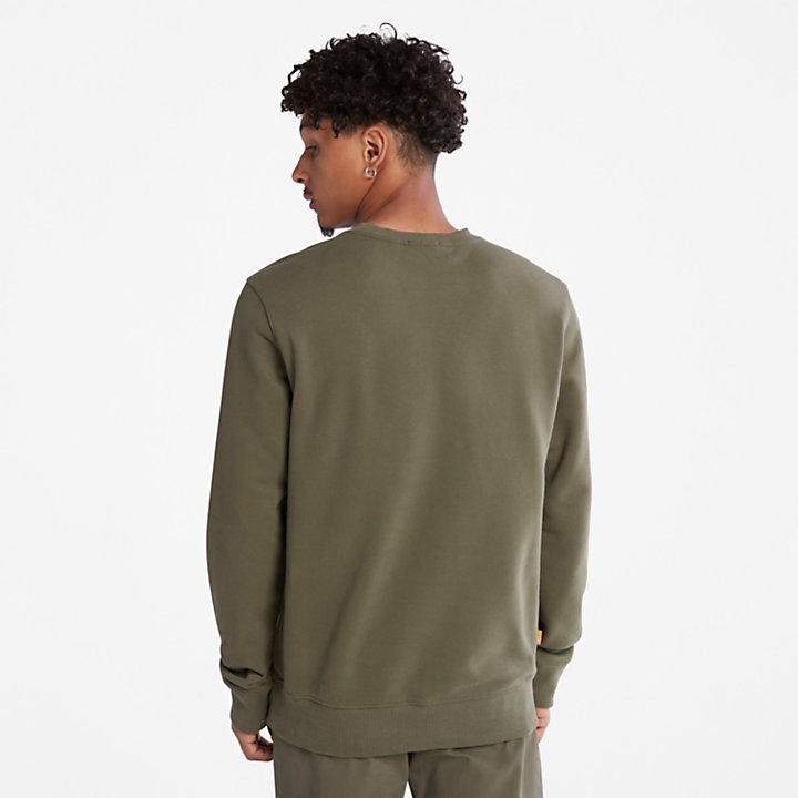 Side-Logo Sweatshirt for Men in Dark Green-