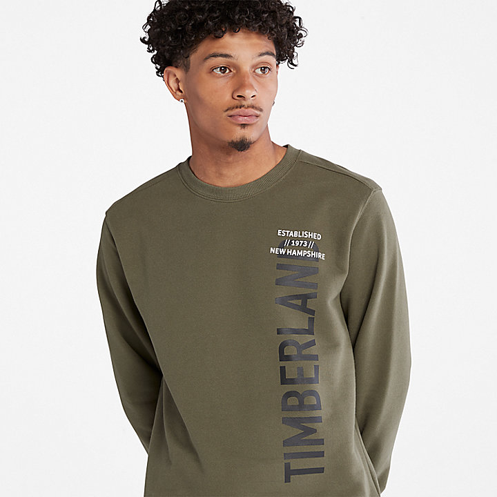 Sweatshirt met logo op zijkant voor heren in donkergroen