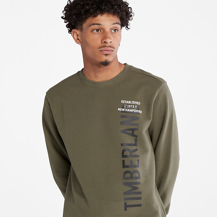 Sweatshirt met logo op zijkant voor heren in donkergroen-