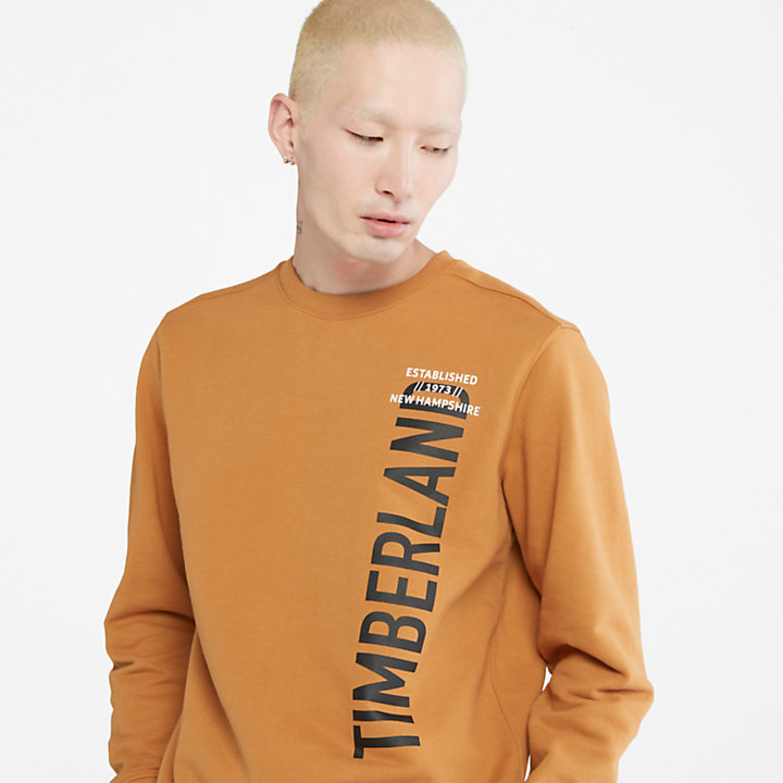 Sweatshirt met logo op zijkant voor heren in oranje-