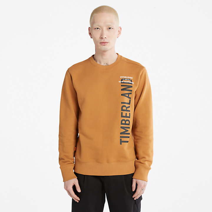 Sweatshirt met logo op zijkant voor heren in oranje-