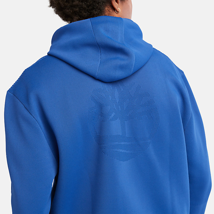 Sweat à capuche à demi-zip pour homme en bleu-