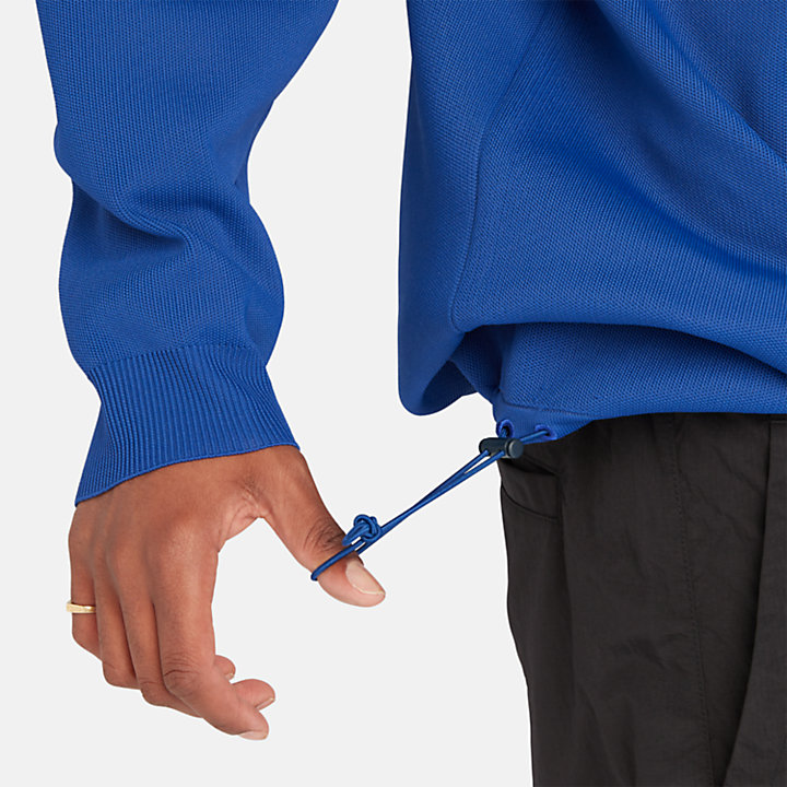 Engineered Half-zip Hoodie for Men in Blue-
