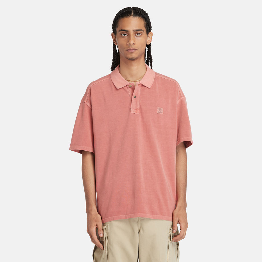 Timberland Polo Garment Dyed Da Uomo In Rosso Rosso