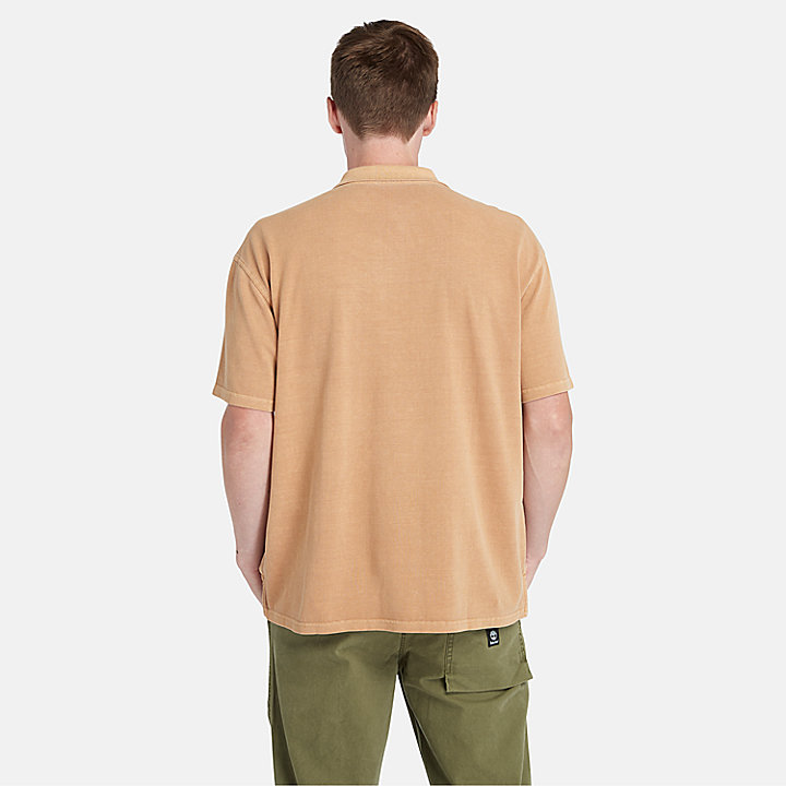 Polo Garment Dyed da Uomo in arancione
