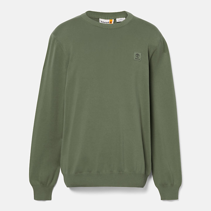 Stückgefärbter Pullover für Herren in Grün-