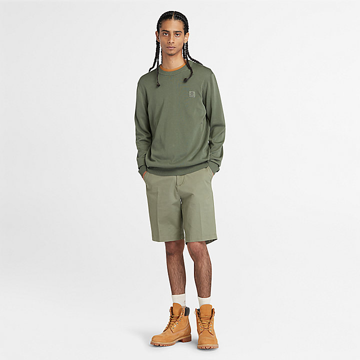 Garment-dyed Jumper for Men in Green
