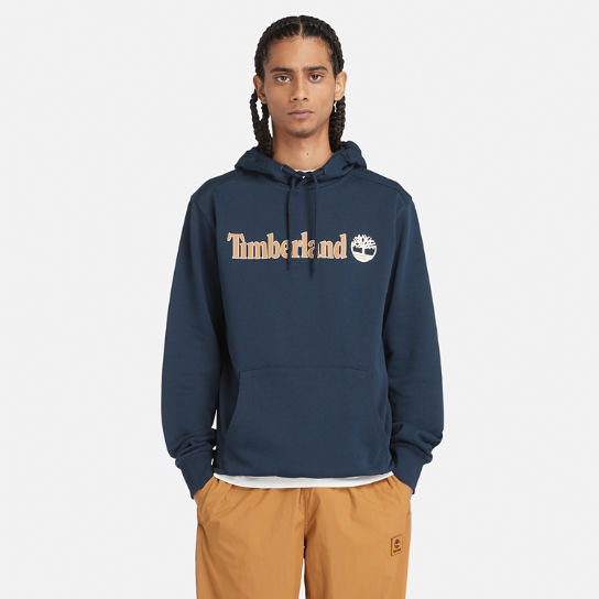 Sudadera con capucha y logotipo lineal para hombre en azul marino | Timberland