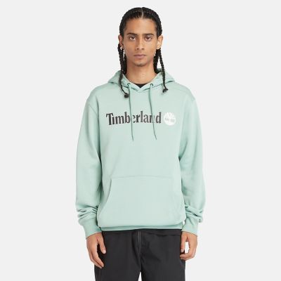 Timberland Linear Logo Hoodie For Men In Pale Green Green
