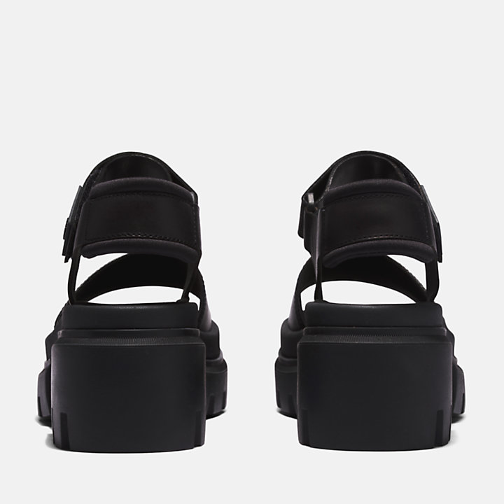 Everleigh Two-Strap Sandaal voor dames in zwart-