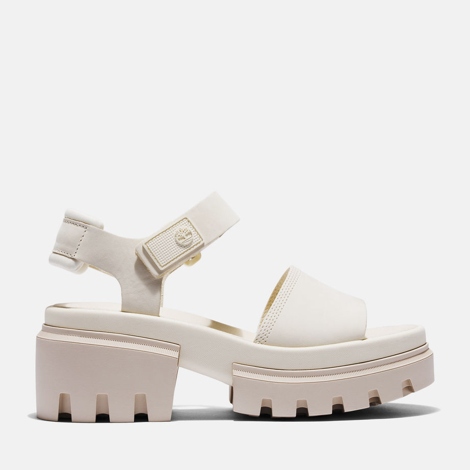 Timberland Everleigh Two-strap Sandal For Women In White White, Size 7.5