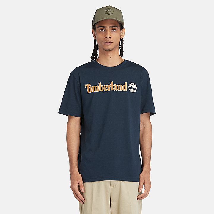 T-shirt com Logótipo para Homem em azul-marinho