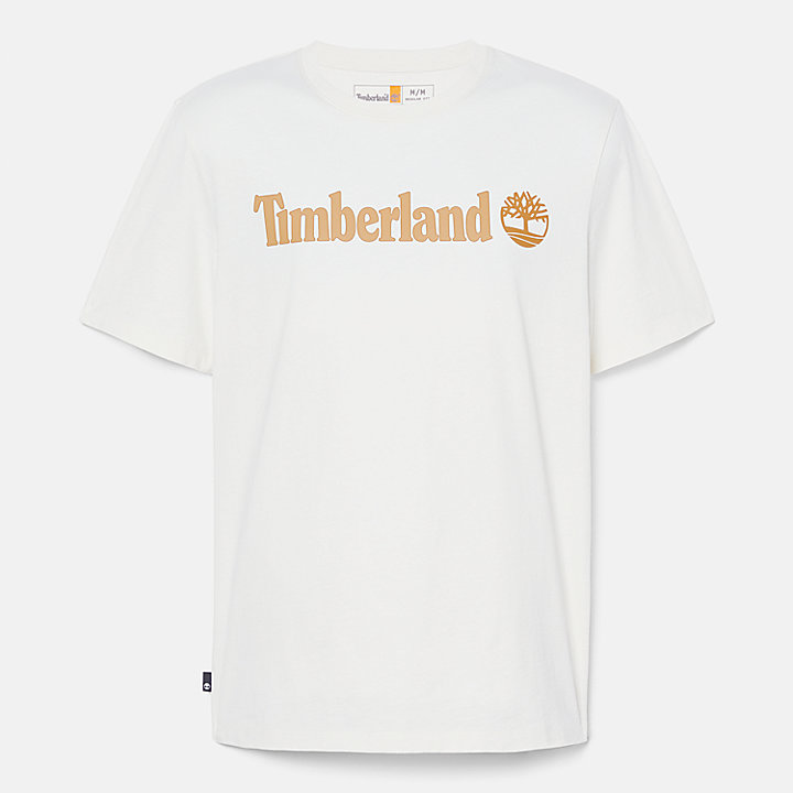 T-shirt con Logo Lineare da Uomo in bianco