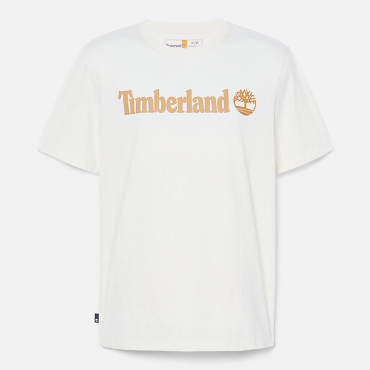 T-Shirt mit linearem Logo für Herren in Weiß-