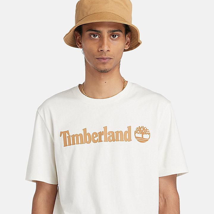 Camiseta con logotipo horizontal para hombre en blanco