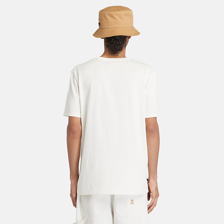 Camiseta con logotipo horizontal para hombre en blanco-