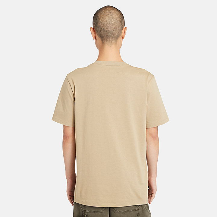 Linear Logo T-Shirt for Men in Beige