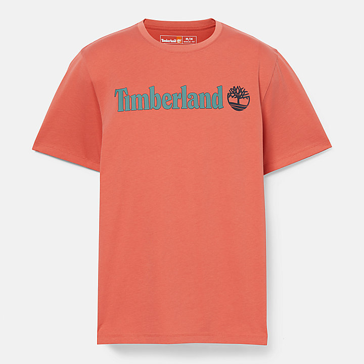 Camiseta con logotipo horizontal para hombre en naranja claro