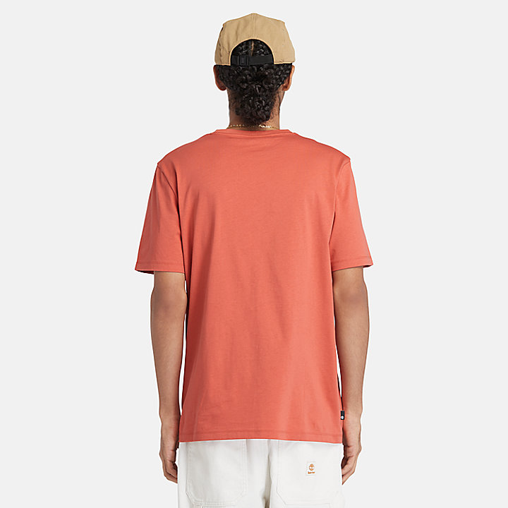 Linear Logo T-Shirt for Men in Light Orange