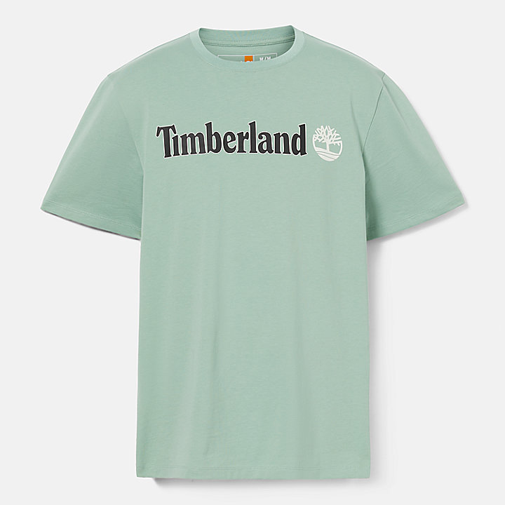 T-shirt à logo linéaire pour homme en vert clair
