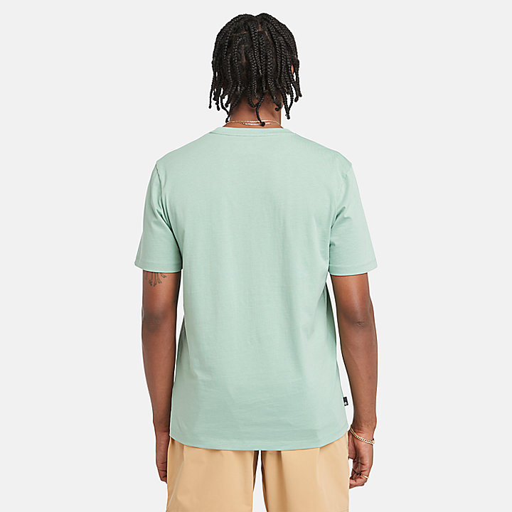 T-shirt con Logo Lineare da Uomo in verde chiaro
