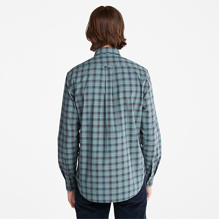 Eastham River Stretch Check Shirt for Men in Green-