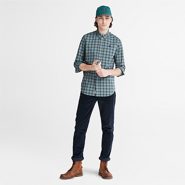 Eastham River Stretch Check Shirt for Men in Green