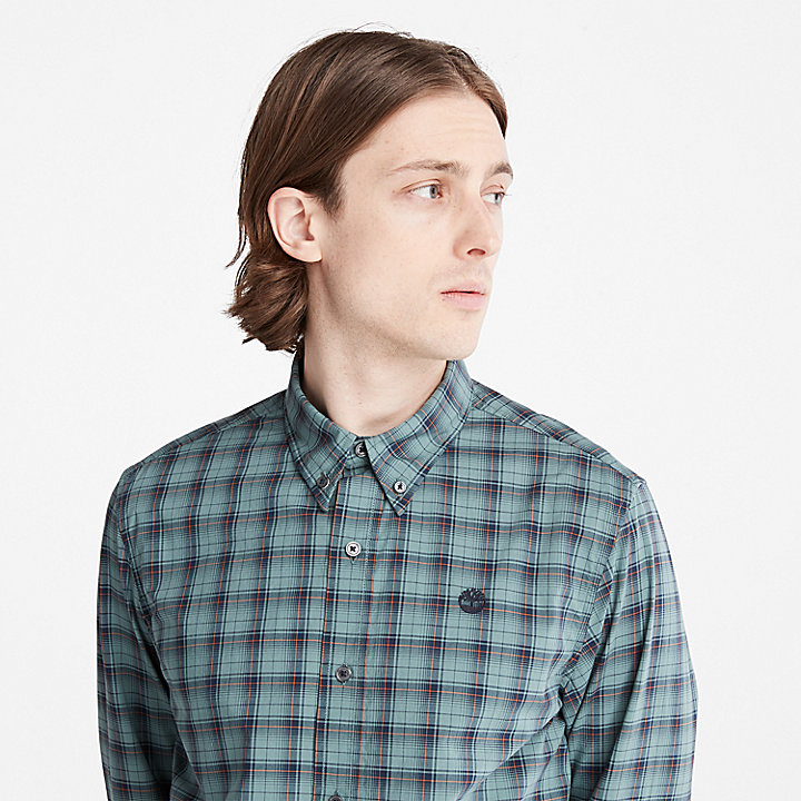 Eastham River Stretch Check Shirt for Men in Green