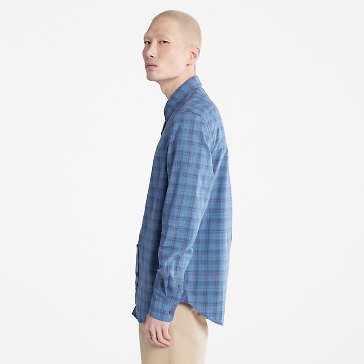 Eastham River Stretch Check Shirt for Men in Blue-