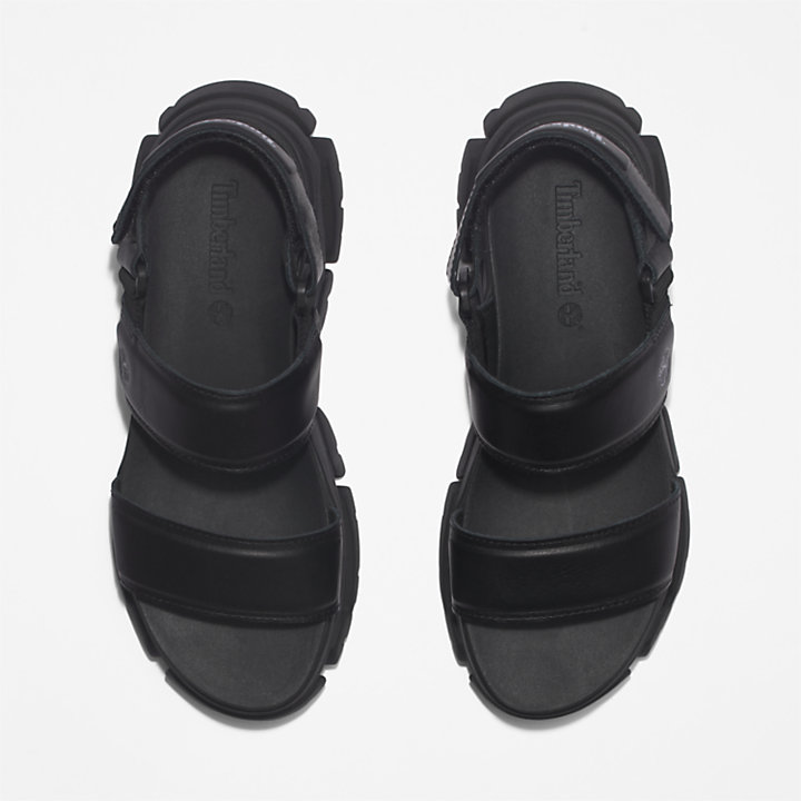 Adley Way 2-Strap Sandal for Women in Black-