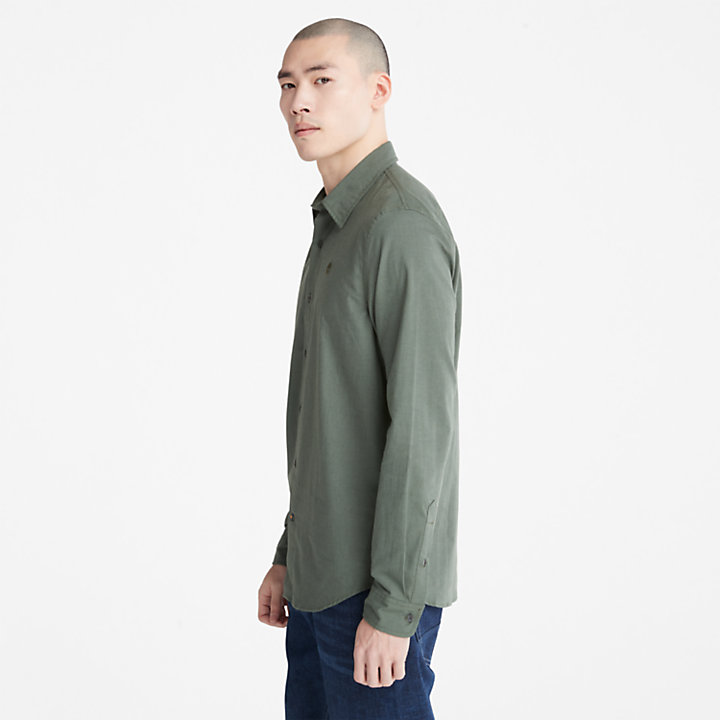 Lightweight Flannel Shirt for Men in Green-