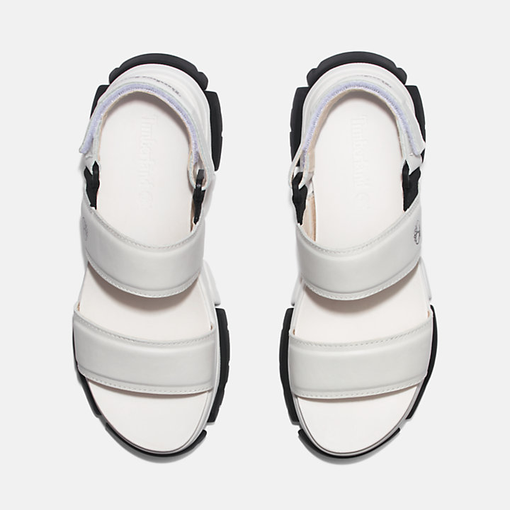 Adley Way 2-Strap Sandal for Women in White-