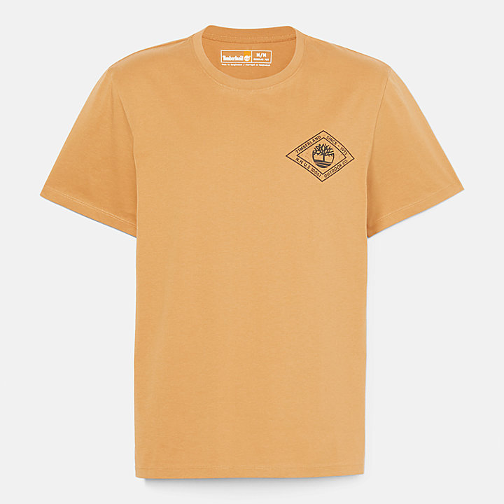 T-Shirt mit Grafik-Print auf der Rückseite für Herren in Gelb