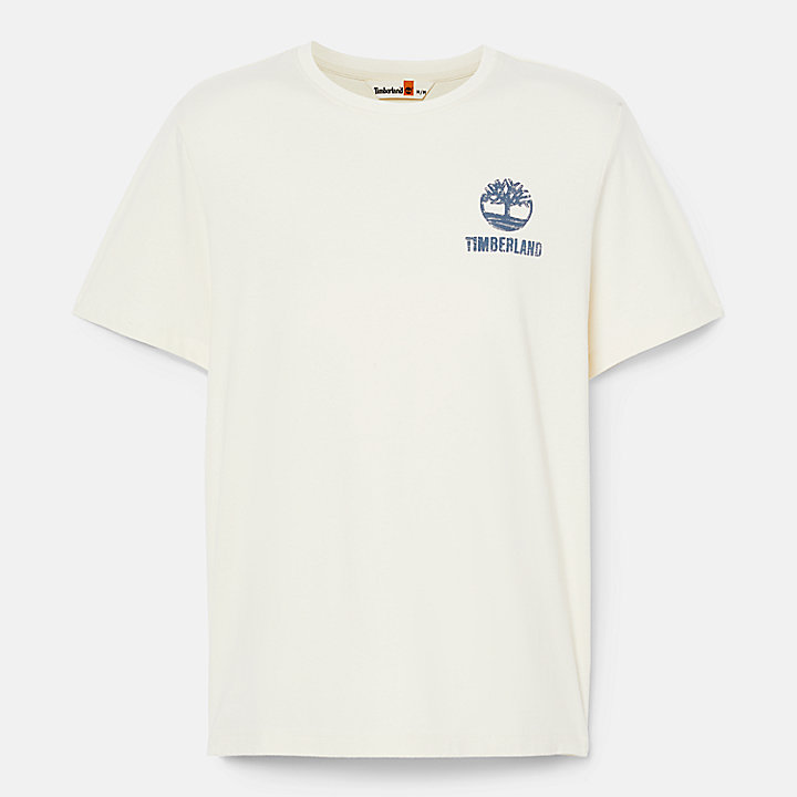 Ungefärbtes Grafik-T-Shirt für Herren in Naturfarben