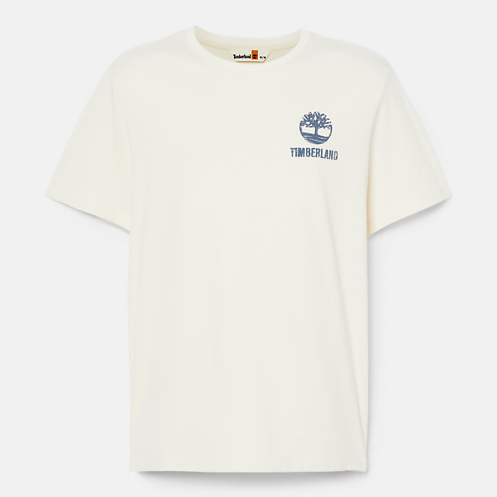 Ungefärbtes Grafik-T-Shirt für Herren in Naturfarben-