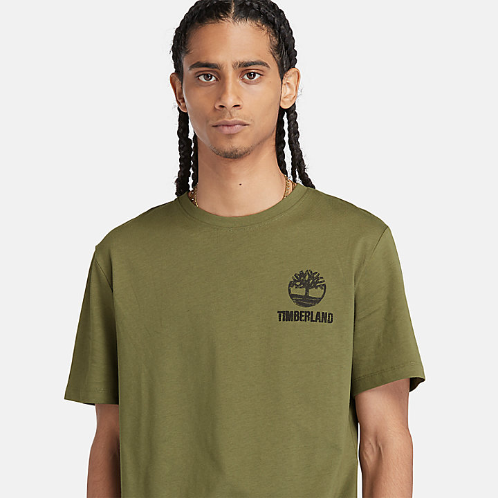 T-shirt con Grafica da Uomo in verde