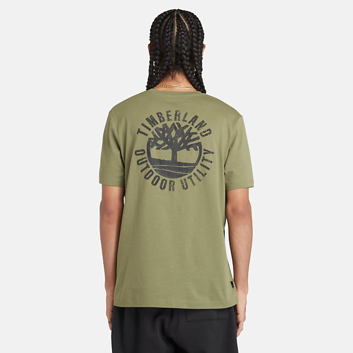 T-shirt met Print voor heren in groen-