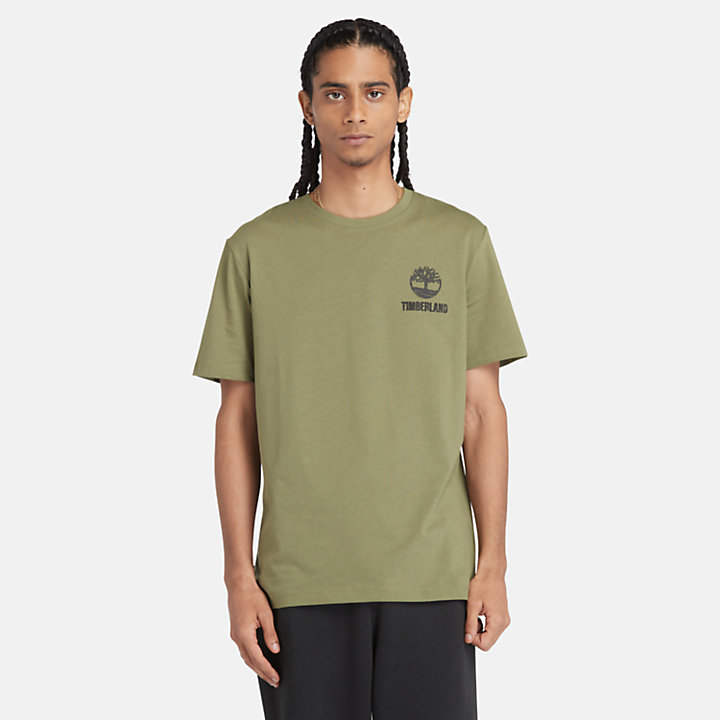 T-shirt Gráfica para Homem em verde-