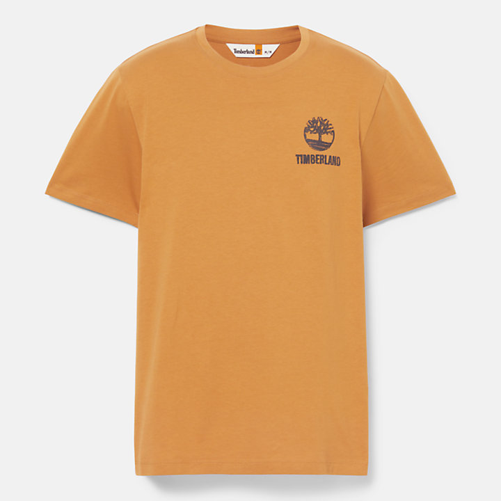 T-shirt met Print voor heren in donkergeel-