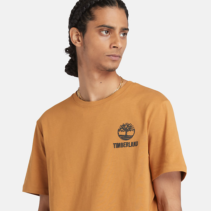 T-Shirt mit Grafik-Print für Herren in Dunkelgelb-