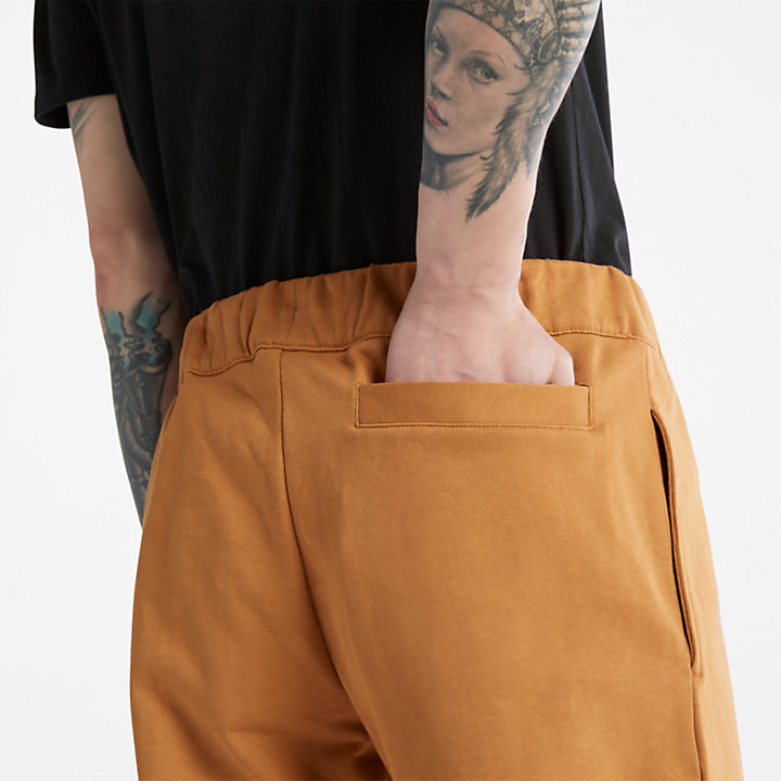 Pantalon de survêtement avec empiècement ton sur ton au genou pour homme en jaune-