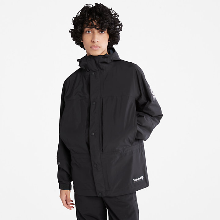 Waterproof 3-Layer Shell Rain Jacket in Black-
