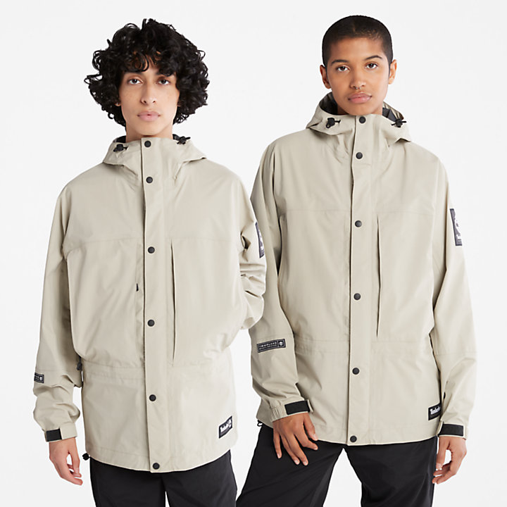 Waterproof 3-Layer Shell Rain Jacket in Grey-