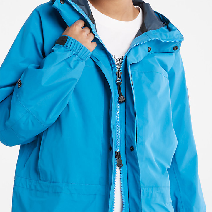 Waterproof 3-Layer Shell Rain Jacket in Blue-