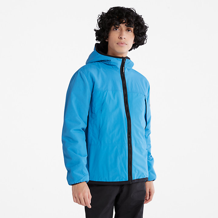 Casaco Reversível em Sherpa em azul-